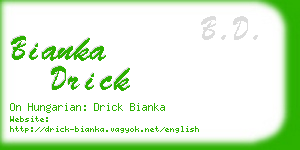 bianka drick business card